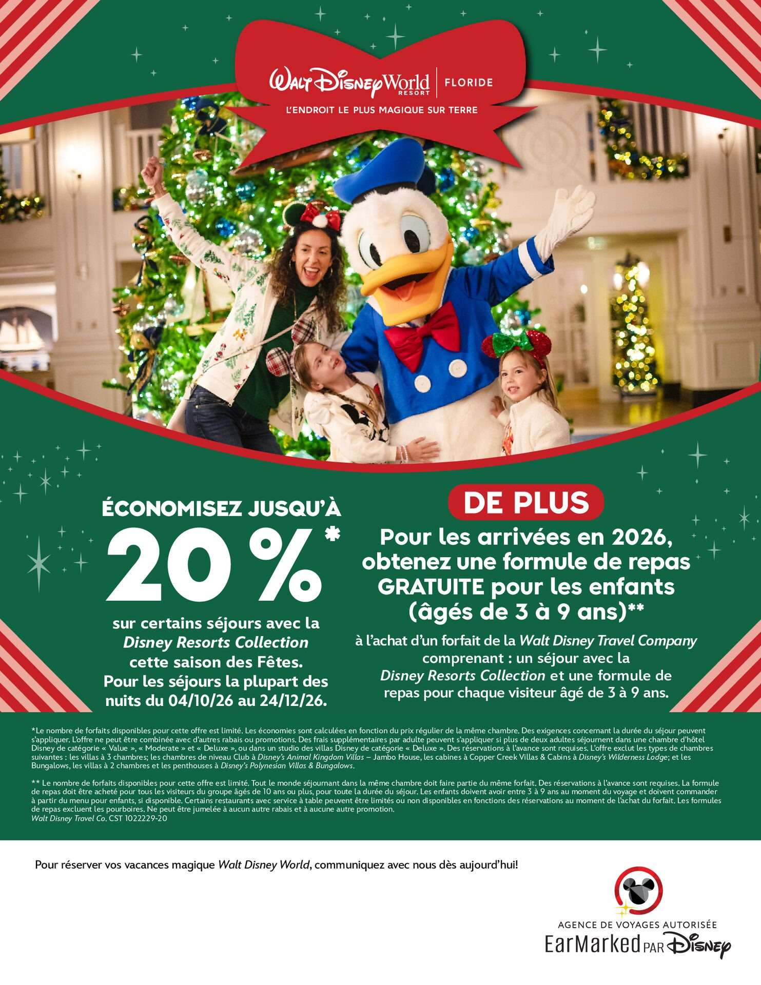 Walt Disney World Resort en Floride Formule de repas gratuite pour enfant avec Voyages Synergia Créateurs de Magie undefined