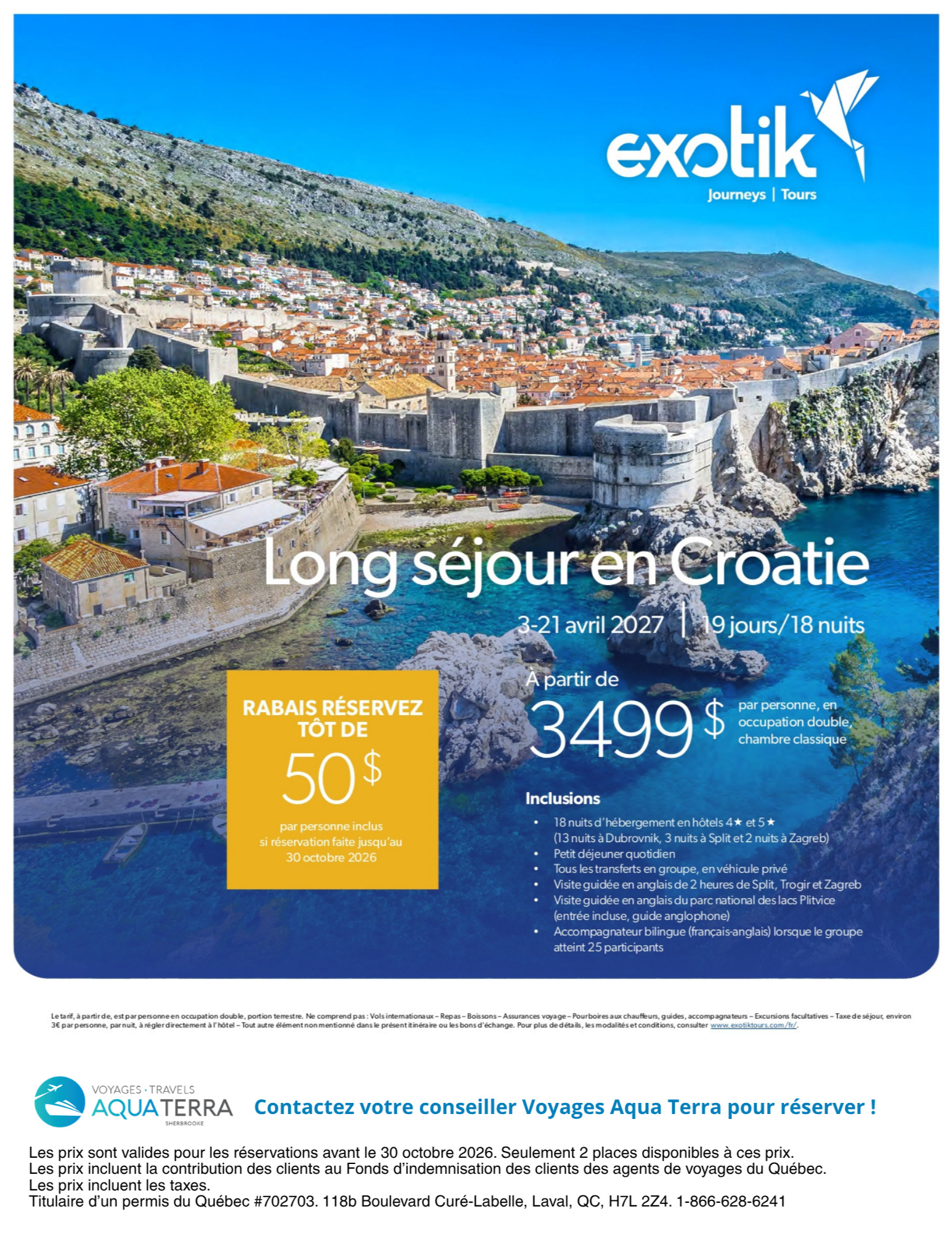 Promotion Exotik long séjour sur la costa del sol avec Voyages AquaTerra Sherbrooke undefined