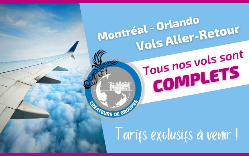 Tarif exclusif Voyages Sherbrooke vol aller-retour Montréal Orlando du 21 au 28 février 2026 undefined